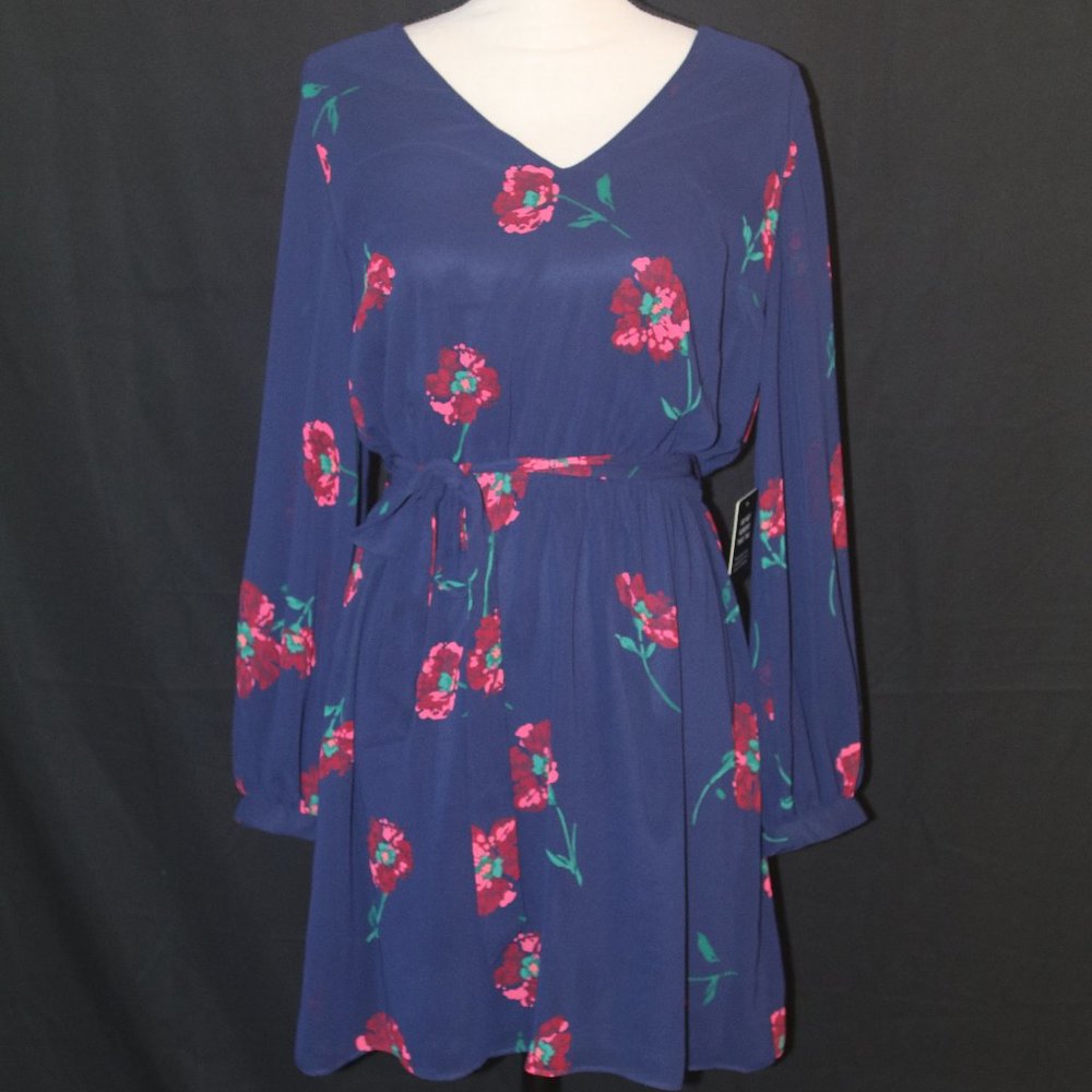 New Express blue floral dress Size M